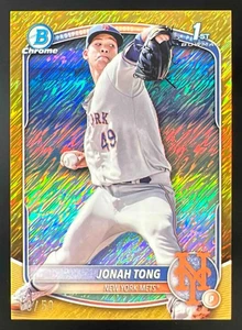 Bowman Chrome Prospects Gold Shimmer Refractor 2025 #BCP-105 Jonah Tong RC/50 - Imagen 1 de 2