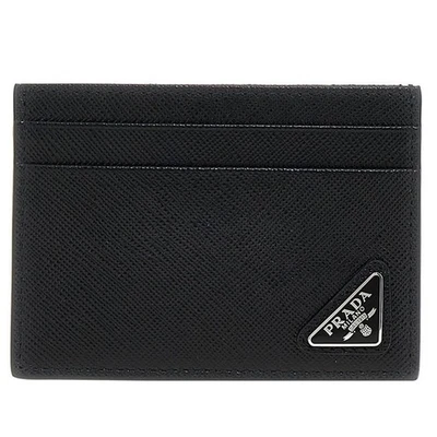 Prada Saffiano Triangle Logo Card Holder Black 2MC149 QHH F0002 54842441 - Image 1 of 2