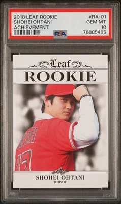 Graded 2018 Leaf Rookie Shohei Ohtani #RA01 Achievement RC Baseball Card PSA 10 - Image 1 of 2