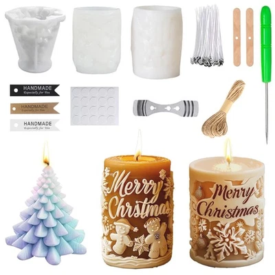 Stampi per Candele in Silicone Stampi per Candele Fai da Te 3d Stampo Candela - Immagine 1 di 4