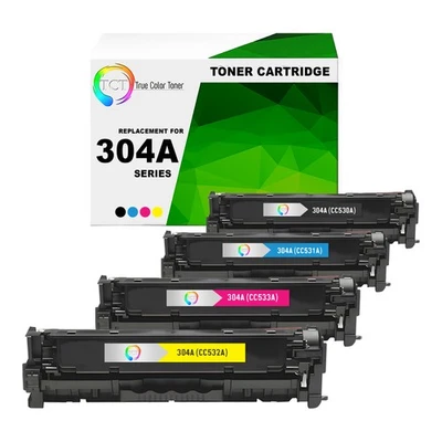 TCT 4PK 304A Toner Set CC530A CC531A CC532A CC533A For HP LaserJet CP2025 CM2320 - Image 1 of 4