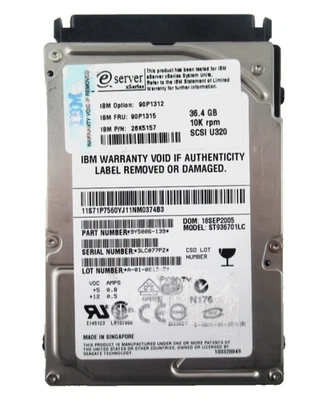 36.4GB SCSI 2.5" 10K RPM 8MB HDD - 90P1315 - Image 1 of 2