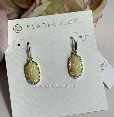 Pendientes colgantes Kendra Scott Lee amarillo Kyocera ópalo enchapado en oro nuevos con etiquetas $98 Foto 1 de 4