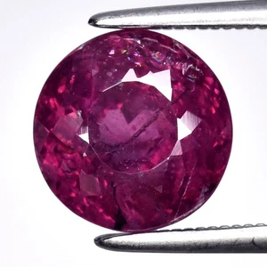 💎 3.77ct 8.5mm Round Natural Purplish Pink Rhodolite Garnet - Africa Gemstone - Picture 1 of 4