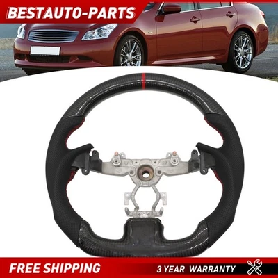 Fits For Infiniti G37 EX35 EX37 2007-2015 Real Carbon Fiber Steering Wheel Foto 1 de 4