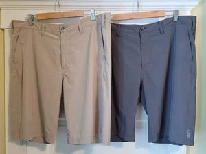 2 Paar Eddie Bauer Flexion Amphib Shorts grau & hellbraun Golf Wandern schnelltrocknend Herren 38 - Bild 1 von 6