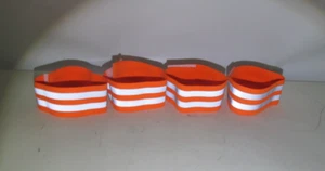 4Pcs Reflective Safety Arm Wrist Ankle Knee Band Strip High Visibility Orange - Picture 1 of 4