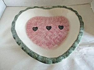 * Schöne große Keramik Herzform Schüssel/Tablett 12,5" breit 1,5" tief von GL Potter - Bild 1 von 4