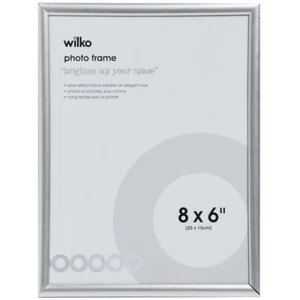 SILVER PHOTO PICTURE FRAME LANDSCAPE/PORTRAIT GLASS 8X6 FREESTANDING OR HANG - Picture 1 of 4