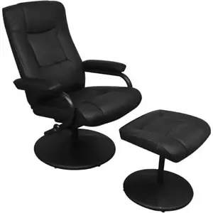 Faux Leather Lounge Room Office TV Reclining Armchair Seat with Foot Rest Stool - Picture 1 of 8