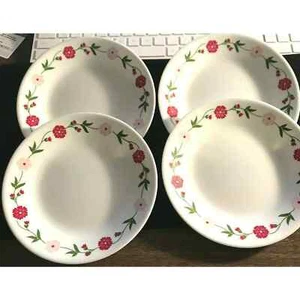 Juego redondo de 4 platos de postre de pan rosa de primavera CORELLE 6,75" de 6,75 - Imagen 1 de 6