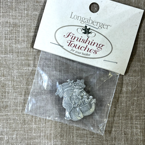 Longaberger Homested Snow Couple Pewter Magnet