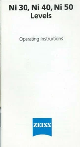 Carl Zeiss Wasserwaagen Ni 30, Ni 40, Ni 50 Bedienungsanleitung - Bild 1 von 1