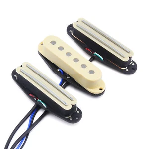 Juego de pastillas de rieles dobles y bobinas individuales FLEOR Alnico 5 SSS para guitarra ST crema - Imagen 1 de 8