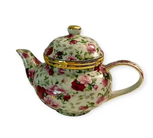 Colección Baum Bros Victorian Rose Chintz - Tetera pequeña con tapa con bisagras - Imagen 1 de 5