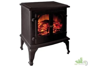 STUFA ELETTRICA STUFETTA EFFETTO FUOCO AMBIENTE L47xP31xH63 2 POTENZE 2000W - Foto 1 di 1