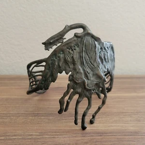 Vintage 70s Brass Arm Cuff Dead Chicken NEW MYTH 71 Occult Heavy Metal Transform - Bild 1 von 8