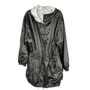 Obermeyer Sport Pamela Black Satin Anorak Jacket Women Size 10 Medium Vintage - Picture 1 of 8