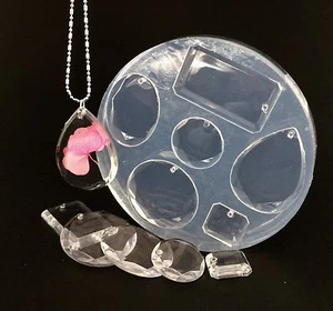 CLEAR SILICONE MOLD, (MP141) FOR 6 PENDANTS ONE TRAY MOLD - Picture 1 of 4