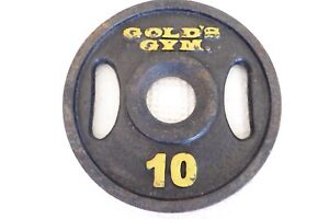 (1) 10 Lb Golds Gym Olympic Grip Weight Plate Single Replacement 10 Pounds Total