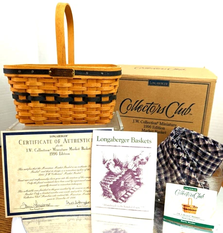 Longaberger Charter Collector Club 1996 Edition J.W Mini Combo Market Basket NIB Cover