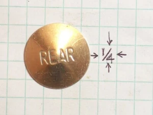 TOKEN TAG EMBLEM REAR METAL ROUND ANTIQUE VINTAGE - Bild 1 von 2