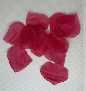 Fake Rose Petals Hot Pink / Fuchsia Bath / Table Confetti 10 Pieces Organza Bag - Picture 1 of 5