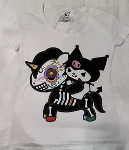 2013 Tokidoki Kuromi Hello Kitty Day Of the Dead Unicorno Shirt Woman Medium - Picture 1 of 3