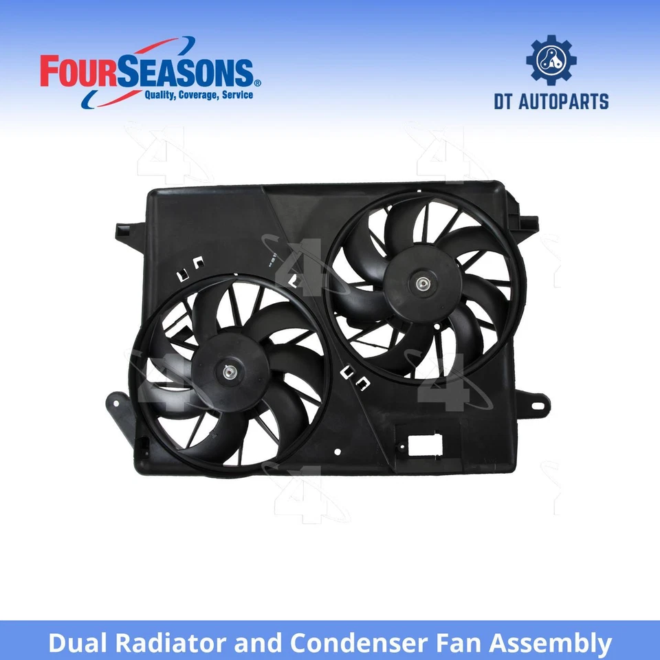 Conjunto de ventilador condensador radiador doble para Dodge Challenger 2008-2022 4 mares Foto 1 de 4