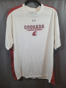 Cougars Under Armour Short Sleeve SZ XL White/Maroon The Advantage is Undeniable - Picture 1 of 8
