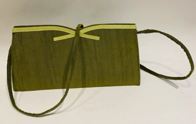 Jacques Vert Sage Green Fabric Occasion Clutch/Shoulder Small Rectangular Bag - Image 1 of 4