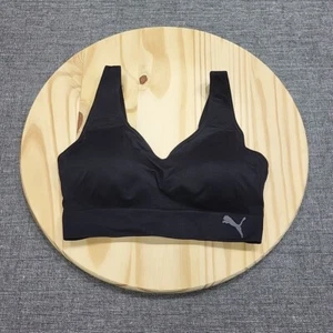 Puma Performance Womens Seamless Wireless Wirefree Sports Bra Medium Size Black - Picture 1 of 5
