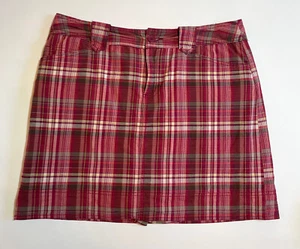 Stretch Skort Women Size 12 Plaid Berry Plaid by St Johns Bay - Bild 1 von 5
