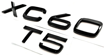 NEGRO XC60 + T5 PARA MALETERO TRASERO VOLVO XC60 PLACA EMBLEMA PLACA LETRAS NÚMERO Foto 1 de 2