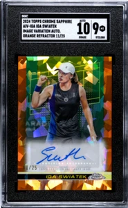 Iga Swiatek 2024 Topps Sapphire #AIV-IGA Image-Var Auto /25 Orange SGC 10/9 - Picture 1 of 2
