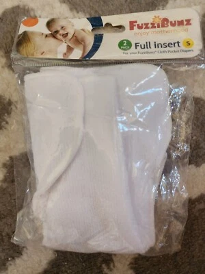 FuzziBunz Cloth Microfiber Insert for Diapers Set 2 Small White NWT - Image 1 of 2