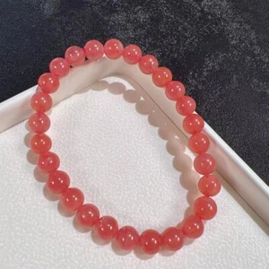 Bracciale Perline Trasparenti Pietra Preziosa Rosa Naturale Rosa Naturale 7mm AAAAA - Foto 1 di 4