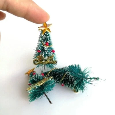 3PC HO/OO 1:87 Scale Miniatures Scenery Decor Lot Christmas Trees Holiday Snow - Image 1 of 4