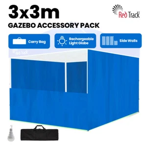 RED TRACK Accessory Pack for 3x3m Blue Gazebo includes Walls Bag LED Light - Picture 1 of 6