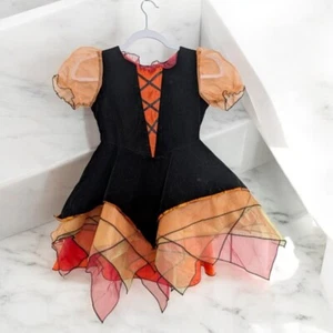 Chasing Fireflies Girls Halloween Costume Dress Size 8 Witch Fairy Orange Black - Picture 1 of 9