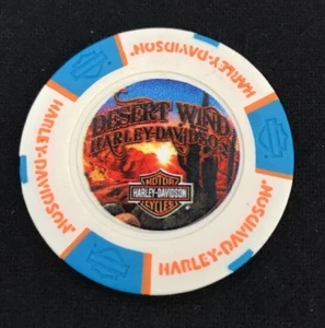 Mesa, Arizona Desert Wind Harley Davidson Poker Chip / White & Blue - Bild 1 von 2