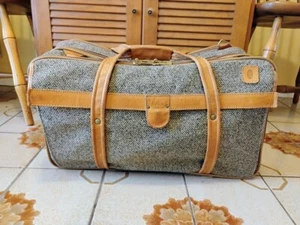 Hartmann vintage TWEED carry-on SUITCASE luggage 21" duffel LEATHER - Picture 1 of 11