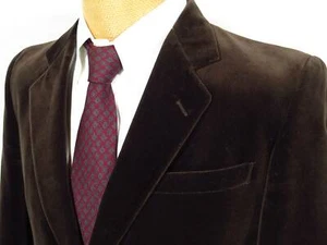 vtg. Pierre Cardin Brown Velvet Single Breasted Patch Pocket Sport Coat, 40R - Picture 1 of 12