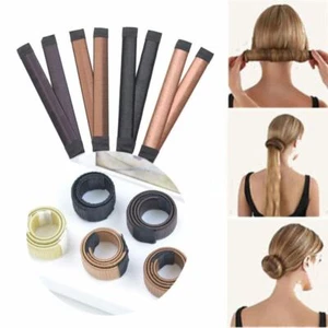 Magic French Twist Hair Bun Maker Bands Easy Snap Tool Girls DIY Styling Donuts - Picture 1 of 18