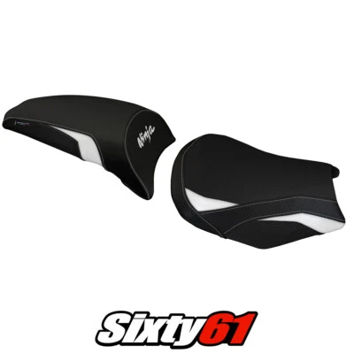 Cubierta de asiento Kawasaki Ninja 650 Z650 2017-2023 2024 2025 Tappezzeria blanco negro Foto 1 de 4