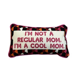 Furbish Studio Cool Mom Needlepoint Pillow 14” x 8” - Picture 1 of 7