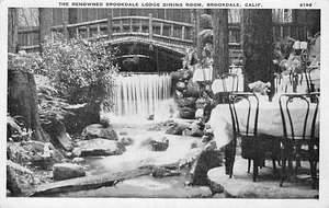 Postal CA: Comedor, Brookdale Lodge, California, años 20, cerca de Santa Cruz - Imagen 1 de 2