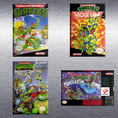 Caja de Videojuegos TMNT 1, 2, 3, 4 Arte NES / SNES Imán de Alta Calidad Foto 1 de 4