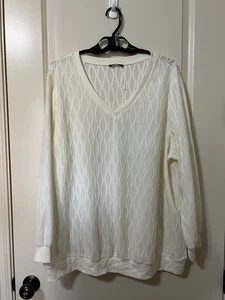 NEU Bloom Chic Damen Langarm V-Ausschnitt Pullover Elfenbein Gr. 22-24 - Bild 1 von 4