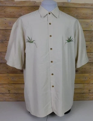 Camisa Hawaiana Bamboo Cay Para Hombre Grande Bordada Aves del Paraíso Floral Foto 1 de 4